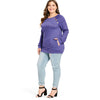 Button Detail Plus Size Long Sleeve T-shirt