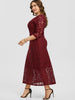 Plus Size Floral Lace Keyhole Maxi Dress