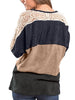 Lace Insert Color Blocking Sweater