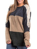 Lace Insert Color Blocking Sweater