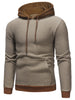 Kangaroo Contrast Pocket Pullover Textured Hoodie