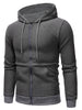 Pouch Contrast Pocket Pullover Textured Zipper Jacket