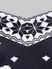 Snowflake Print Cold Shoulder Christmas T-shirt