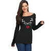 Cut Out Sleeve Christmas Graphic T-shirt