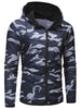 Drawstring Camo Zipper Hoodie
