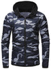 Drawstring Camo Zipper Hoodie