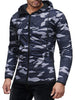 Drawstring Camo Zipper Hoodie