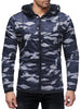 Drawstring Camo Zipper Hoodie