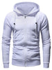 Drawstring Slimming Zip Fly Hoodie