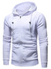 Drawstring Slimming Zip Fly Hoodie