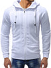 Drawstring Slimming Zip Fly Hoodie