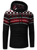 Hooded Jacquard Pattern Pullover Sweater
