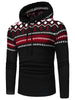 Hooded Jacquard Pattern Pullover Sweater