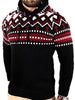 Hooded Jacquard Pattern Pullover Sweater