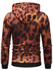 Leopard Print Drawstring Pullover Hoodie