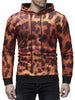 Leopard Print Drawstring Pullover Hoodie