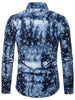 Paisley Print Stand Collar Irregular Button Up Shirt