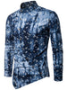 Paisley Print Stand Collar Irregular Button Up Shirt