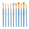 COOKJOY 50PCS Artist Brushes Nylon Hair Wooden Handle Brass Ferrule Professional Paint Tools for Kids / Adults