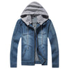 Stylish Hooded Long Sleeve Pocket Denim Men Jacket