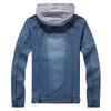 Stylish Hooded Long Sleeve Pocket Denim Men Jacket