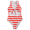Cut Out Stripe One Piece Swimsuit