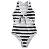 Cut Out Stripe One Piece Swimsuit
