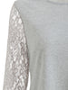 Cut Out Lace Panel T Shirt