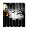 Halloween Castle Cemetery Print Waterproof Fabric Shower Curtain