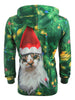 Cat with Christmas Hat Baubles Printed Casual Hoodie