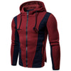 Stripe Color Block Drawstring Hoodie
