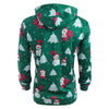 Santa Claus Faux Coallar Snowmen Printed Christmas Hoodie