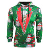 Snowmen Candy Printed Faux Collar Christmas Hoodie