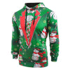 Snowmen Candy Printed Faux Collar Christmas Hoodie