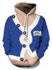 Drawstring Christmas Coat Print Hoodie