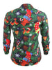 Christmas Theme Print Hidden Button Shirt