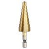 3PCS Hex Shank HSS Titanium Coated Step Drill Bit Set