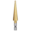 3PCS Hex Shank HSS Titanium Coated Step Drill Bit Set