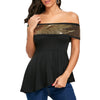 Off The Shoulder Sequins Peplum T-shirt