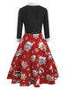 Christmas Cat Pattern Turn Down Collar Dress