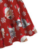 Christmas Cat Pattern Turn Down Collar Dress