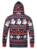 Santa Claus Head Snowflake Christmas Tree Print Hoodie