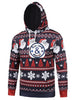 Santa Claus Head Snowflake Christmas Tree Print Hoodie