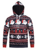 Santa Claus Head Snowflake Christmas Tree Print Hoodie