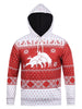 Reindeers Snowflake Heart Print Christmas Hoodie