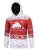 Reindeers Snowflake Heart Print Christmas Hoodie