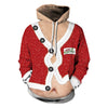 Drawstring Christmas Coat Print Hoodie