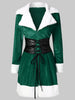 Christmas Faux Fur Insert Velvet Dress