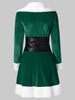 Christmas Faux Fur Insert Velvet Dress