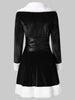 Christmas Faux Fur Insert Velvet Dress